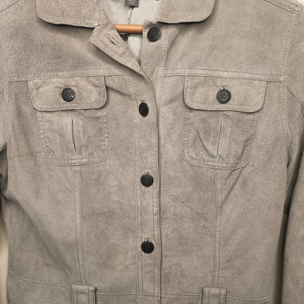 Proenza Schouler for Target Grey Green Suede Jacket - Picture 3 of 5